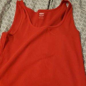 Red Ribbed Tank Top